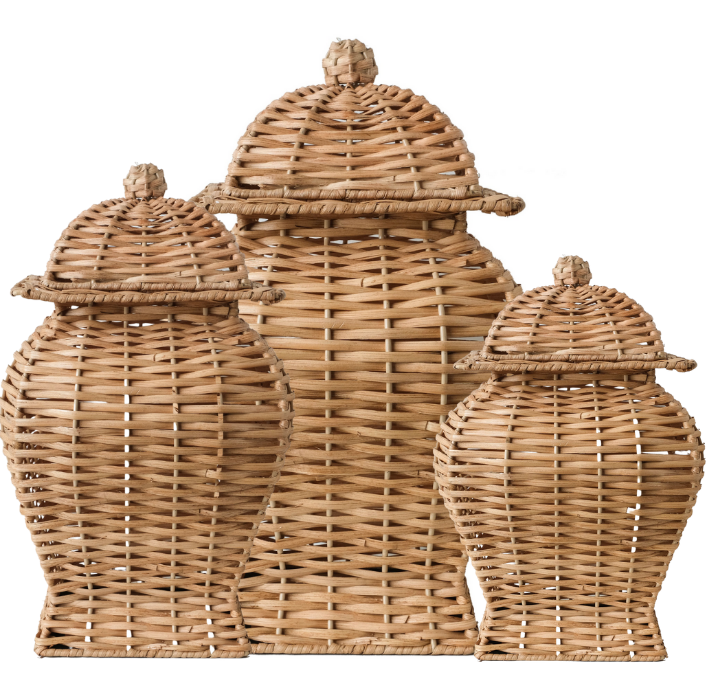 Square Wicker Jar