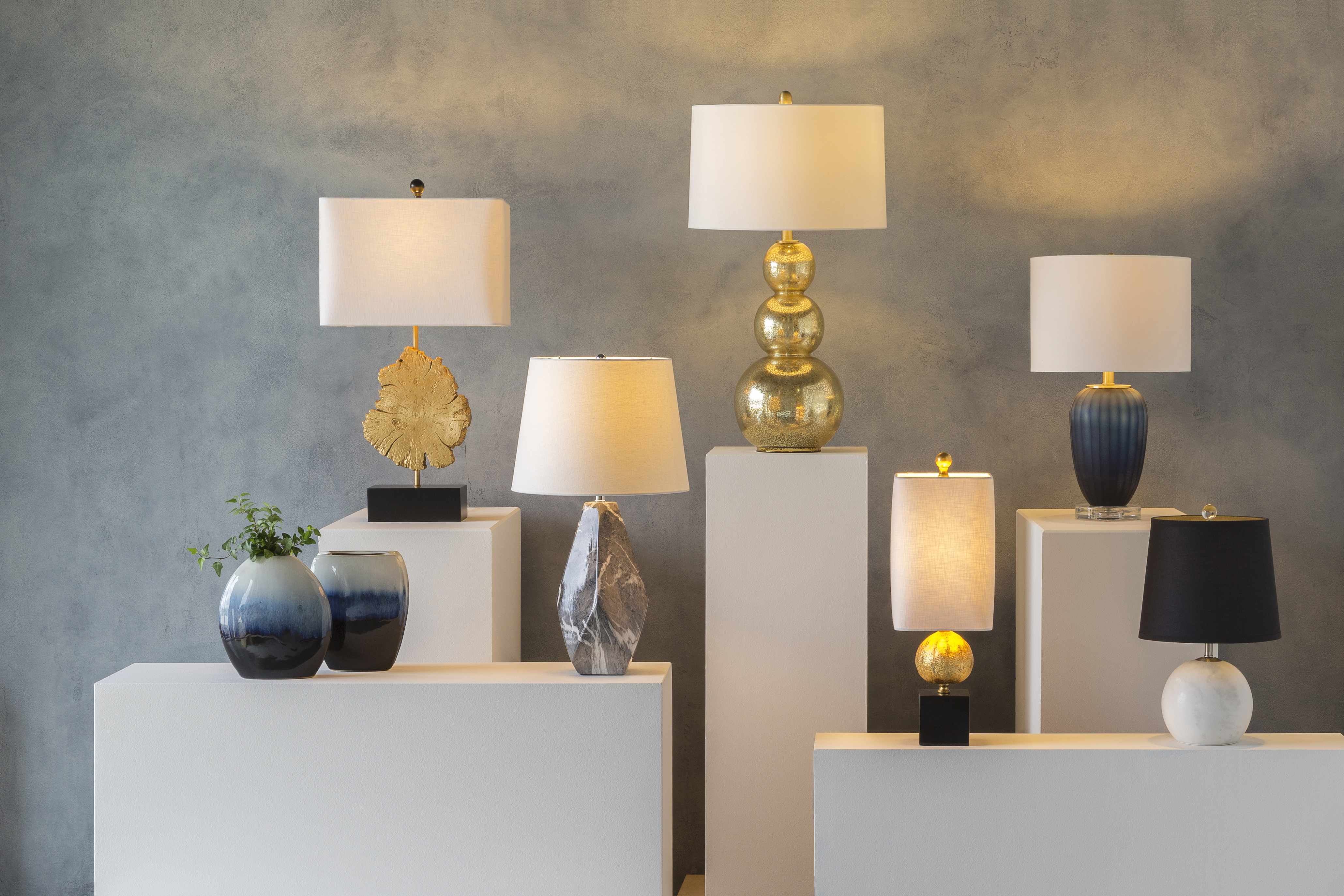 Watsonville Resin Table Lamp in Gold and Black