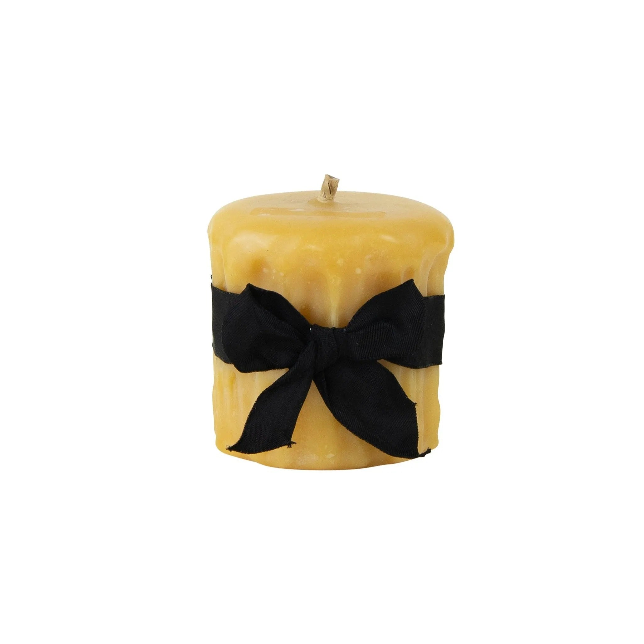 Beeswax Drip Pillar Candle 3.5 Inch Diameter