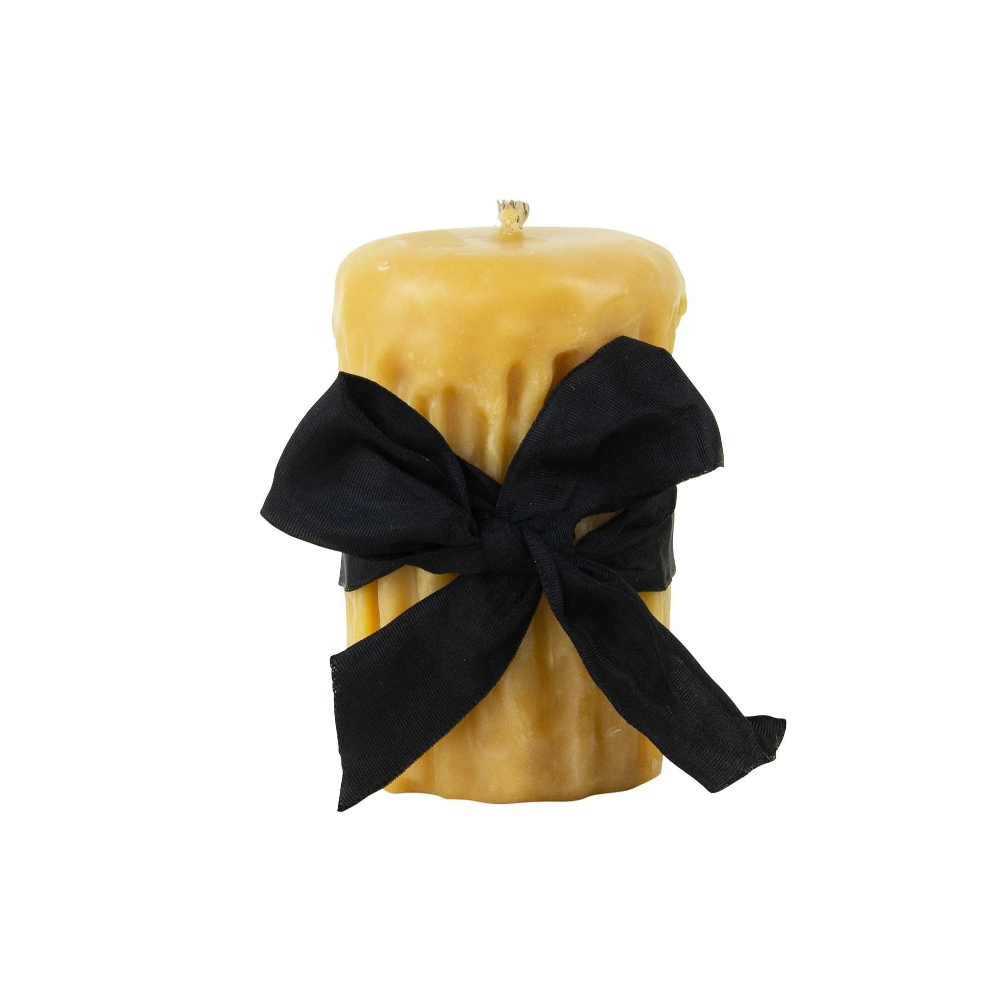 Beeswax Drip Pillar Candle 3.5 Inch Diameter