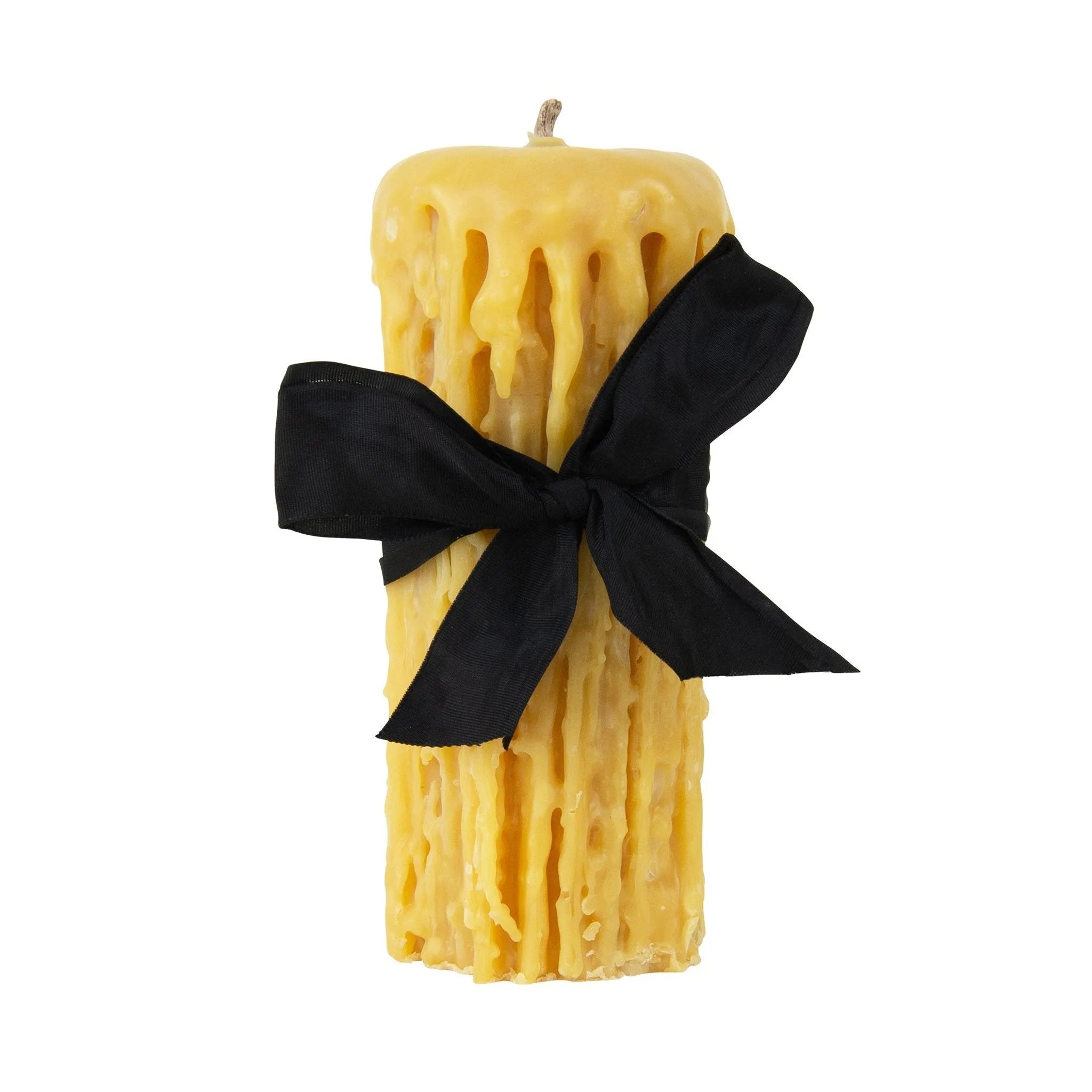 Beeswax Drip Pillar Candle 3.5 Inch Diameter