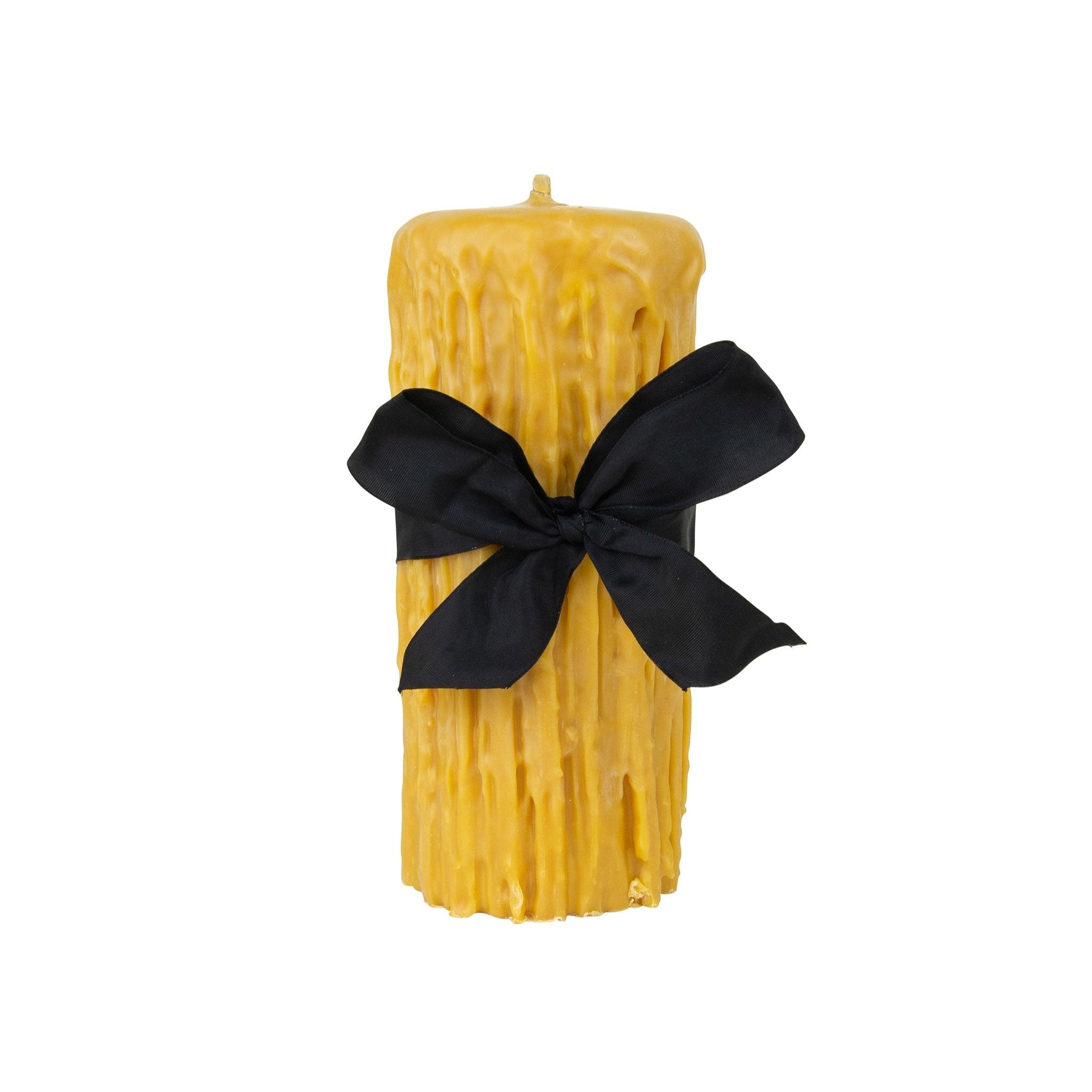 Beeswax Drip Pillar Candle 4.5 Inch Diameter