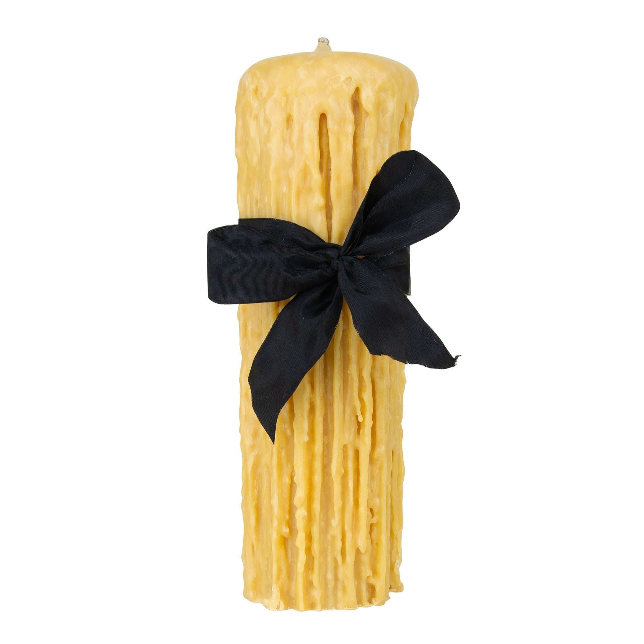 Beeswax Drip Pillar Candle 4.5 Inch Diameter