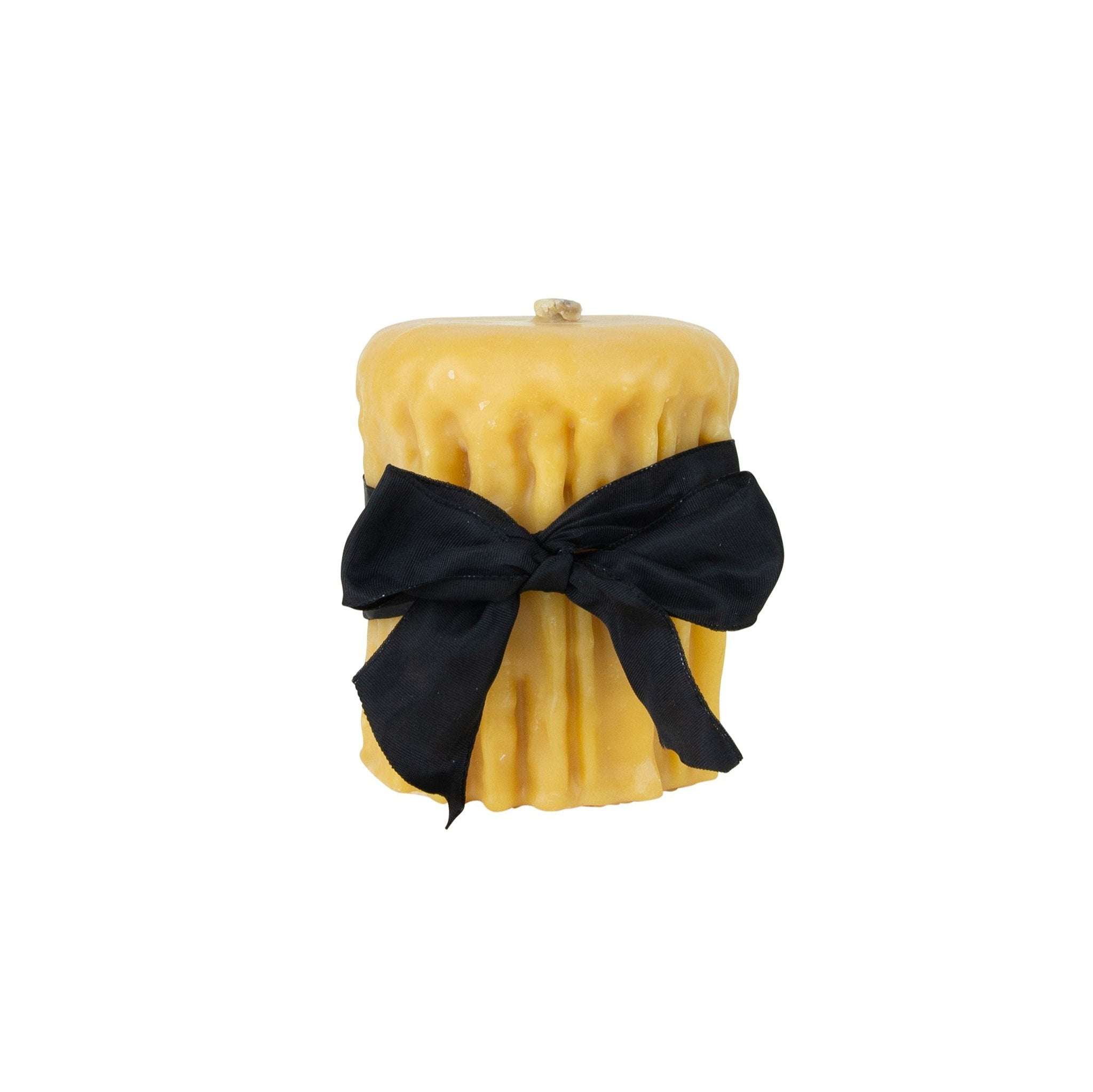 Beeswax Drip Pillar Candle 4.5 Inch Diameter