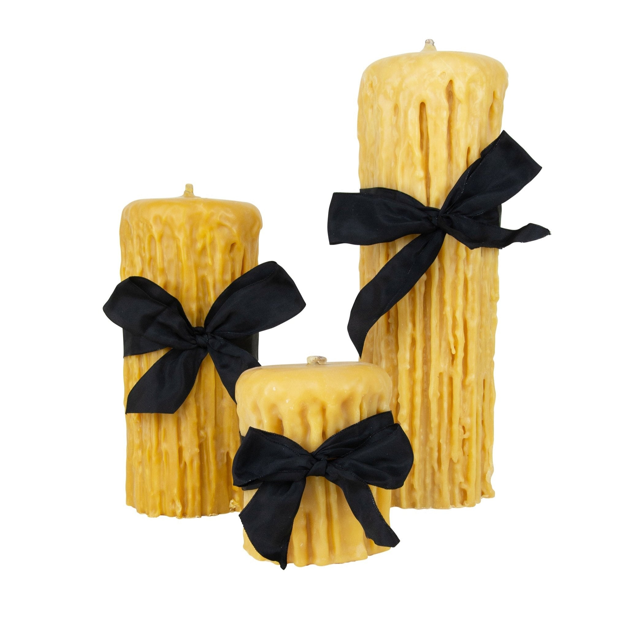 Beeswax Drip Pillar Candle 4.5 Inch Diameter