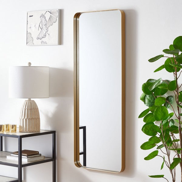 Almasy Slim Mirror with Gold Metal Border