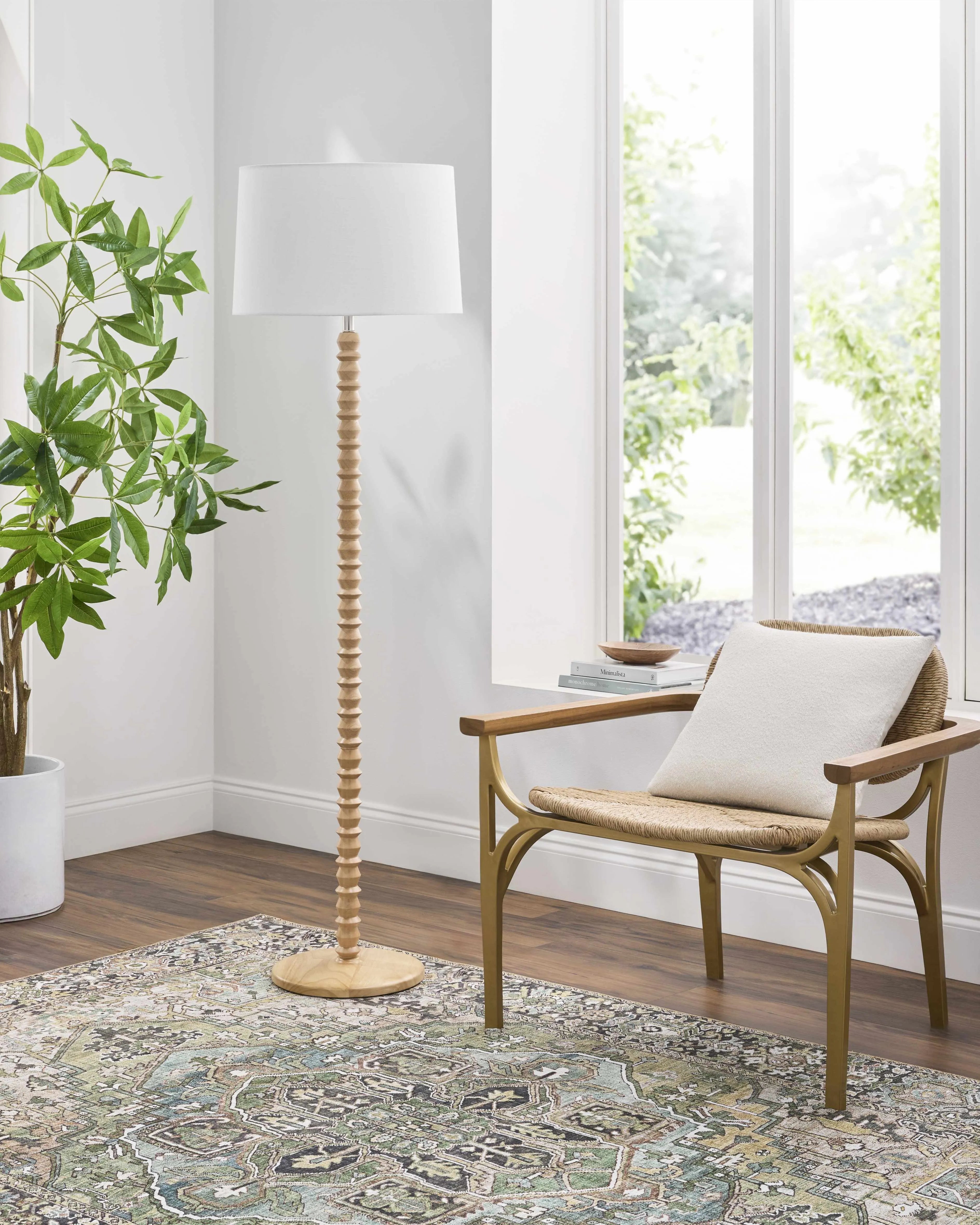 Motozintla Cream Wood Floor Lamp