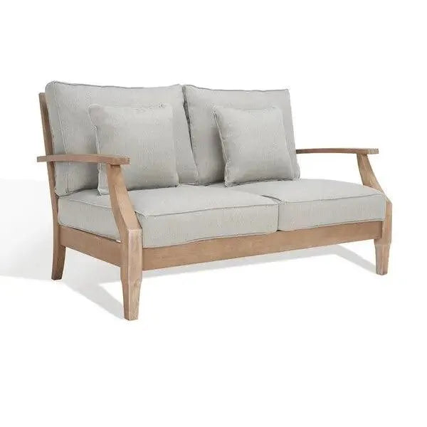 Safavieh Martinique Natural-Grey Style Wood Patio Loveseat