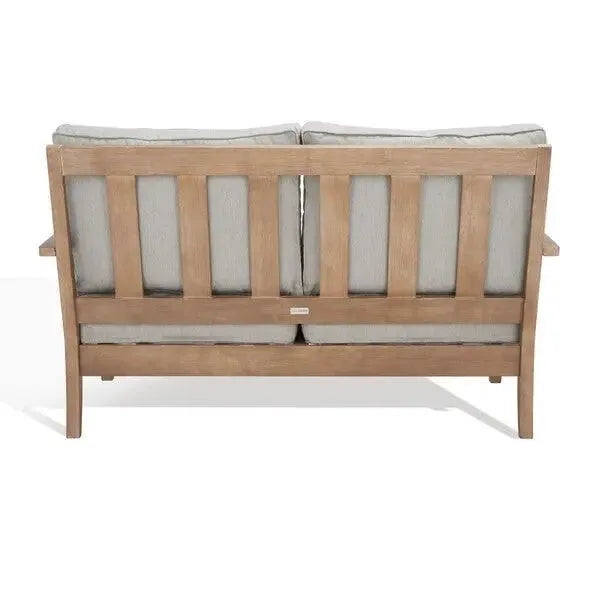 Safavieh Martinique Natural-Grey Style Wood Patio Loveseat