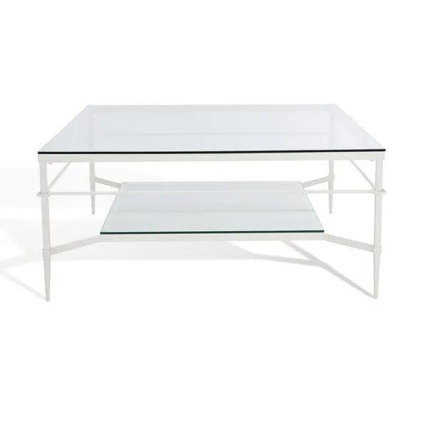 Safavieh Mieka White Glass Cocktail Table