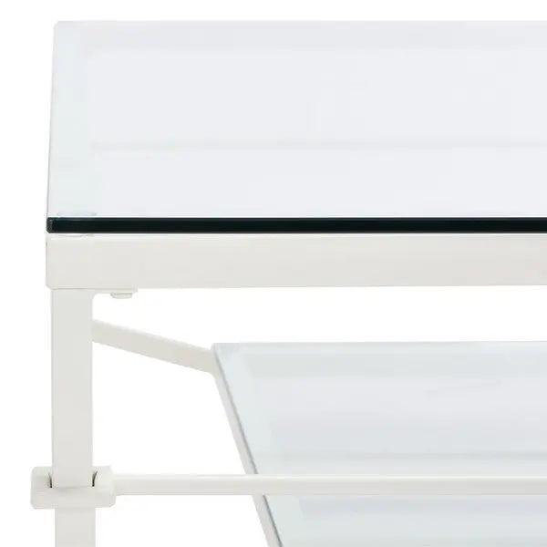 Safavieh Mieka White Glass Cocktail Table