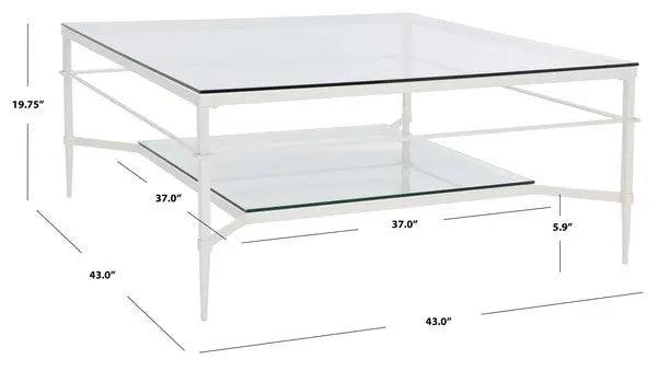 Safavieh Mieka White Glass Cocktail Table