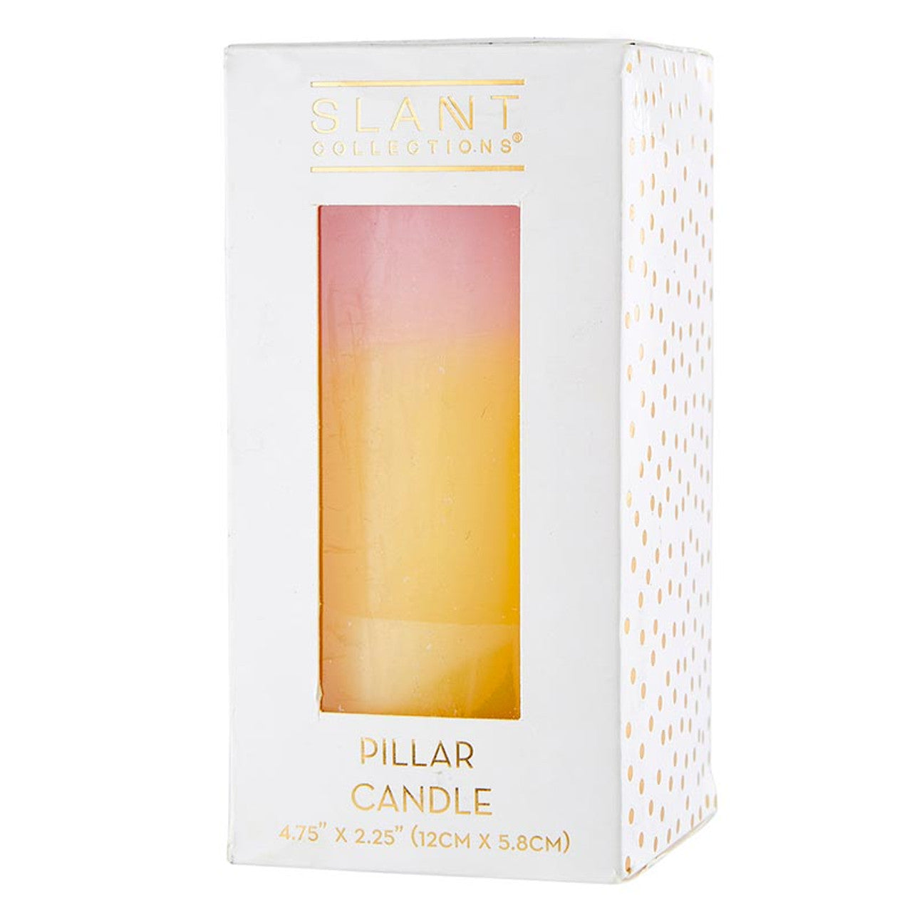 Mini Pillar Candle in Pink Orange White | Aesthetic Unscented Dinner Candle 4.75"