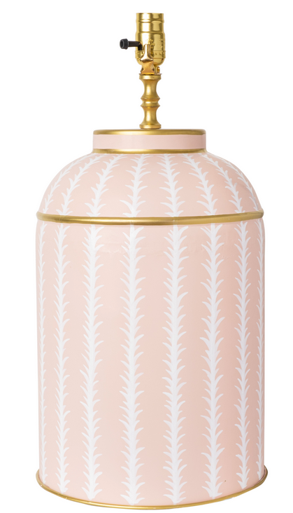 Pink & White Leaf Tea Caddy Lamp