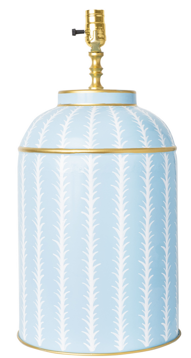 Pale Blue & White Leaf Lamp