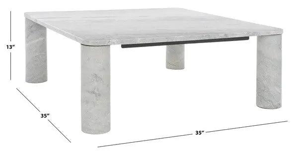 Safavieh Nicoletta Light Grey Square Marble Coffee Table