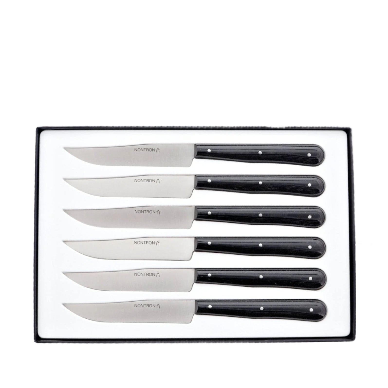 Nontron Steak Knives Black Compressed Fabric