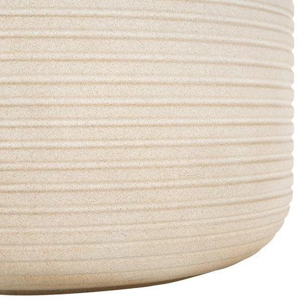 Safavieh Nardo Planter Pot in Beige with Sculpted Horizontal Stripes