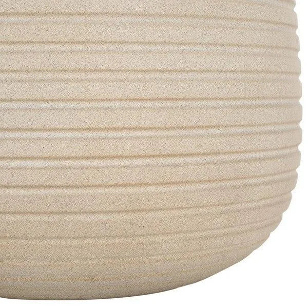 Safavieh Jasper Planter Pot in Beige with Sculpted Horizontal Stripes Set of 2