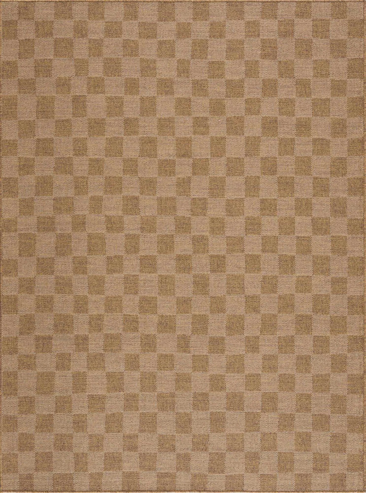 Kuval Checkered Brown Rug