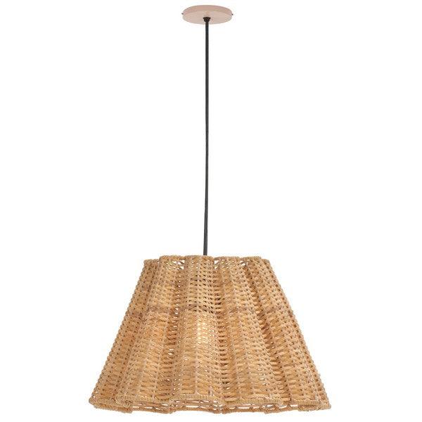 Melora Pendant Lighting in Natural with Sleek Metal Canopy