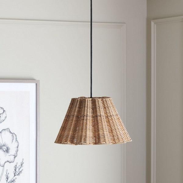 Safavieh Melora Pendant Lighting in Natural with Sleek Metal Canopy