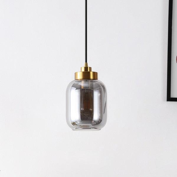 Safavieh Ethyx 6 Inch Smoke Grey-Brass, Glass-Iron Pendant