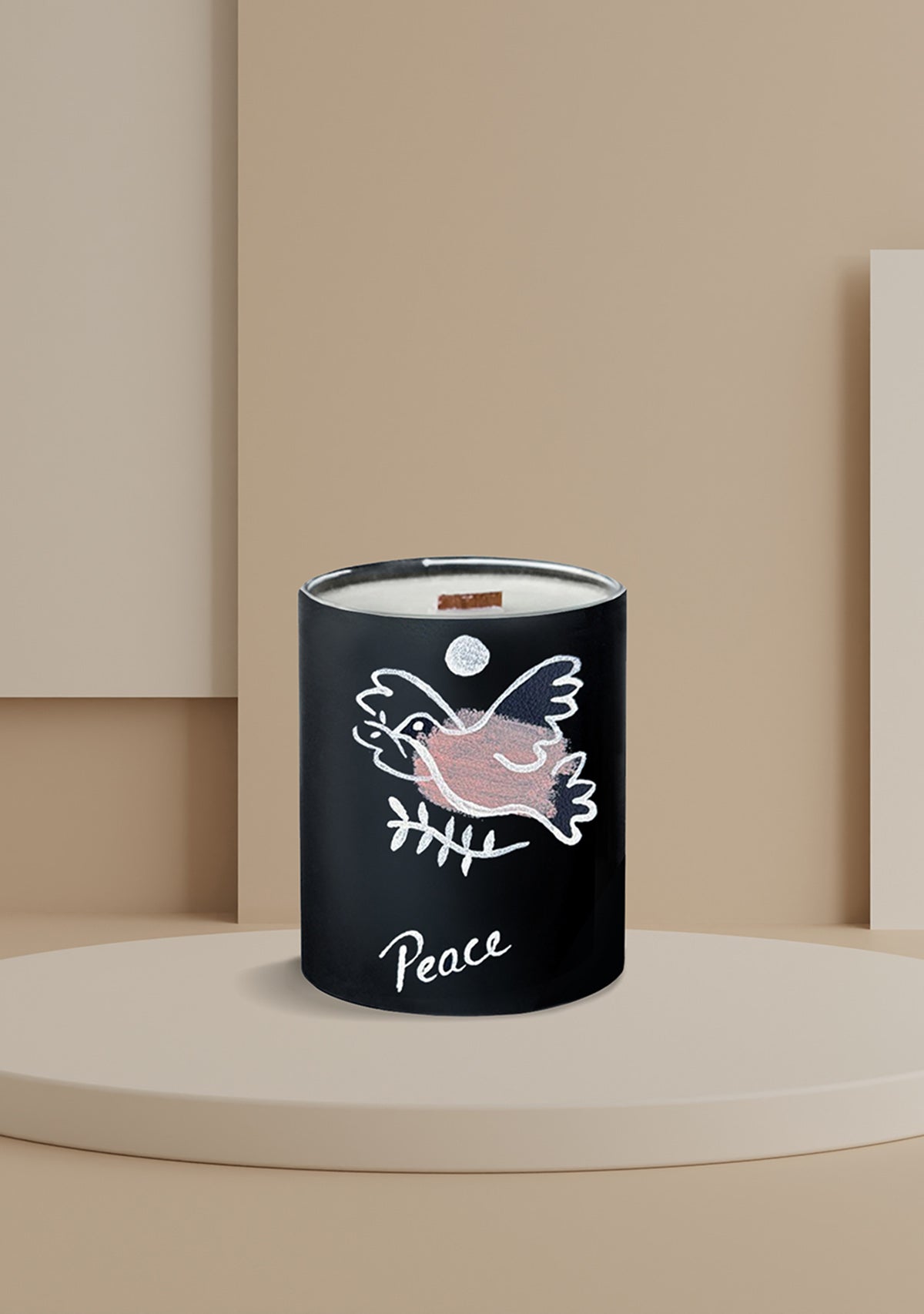 Peace Wings Black Candle