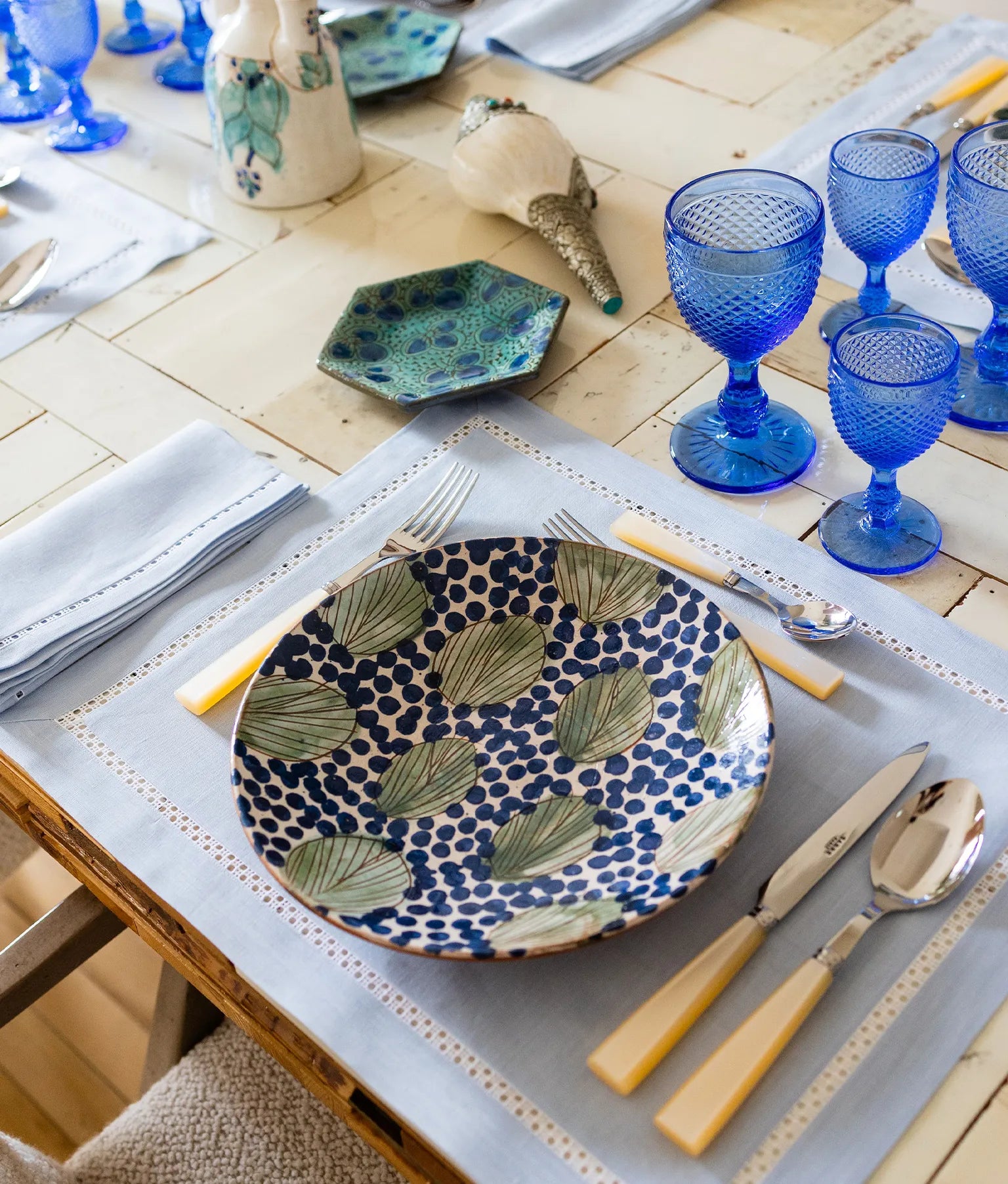 Pearl Napkins, Pale Blue