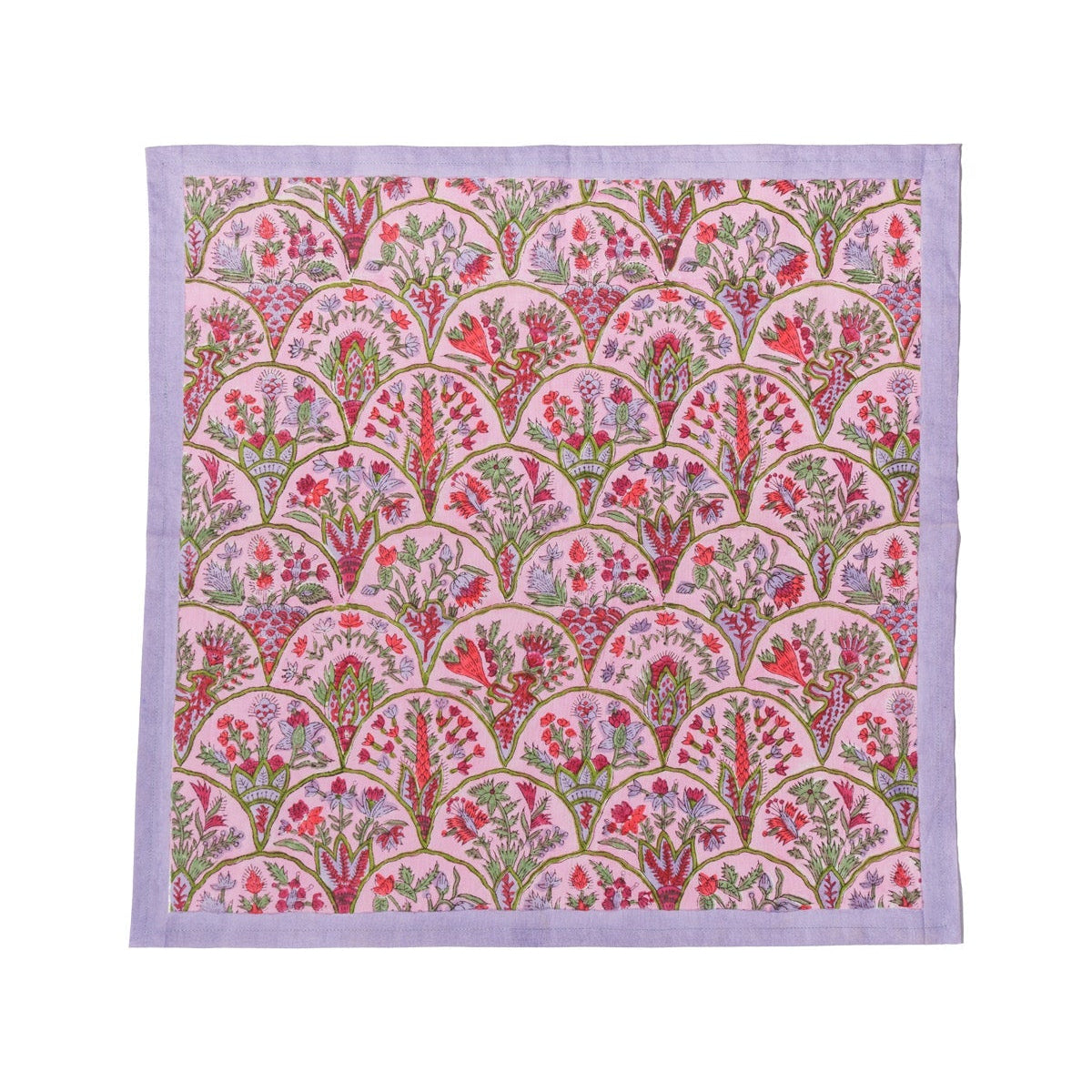 Pink Arch Blockprint Napkins, Set of 4