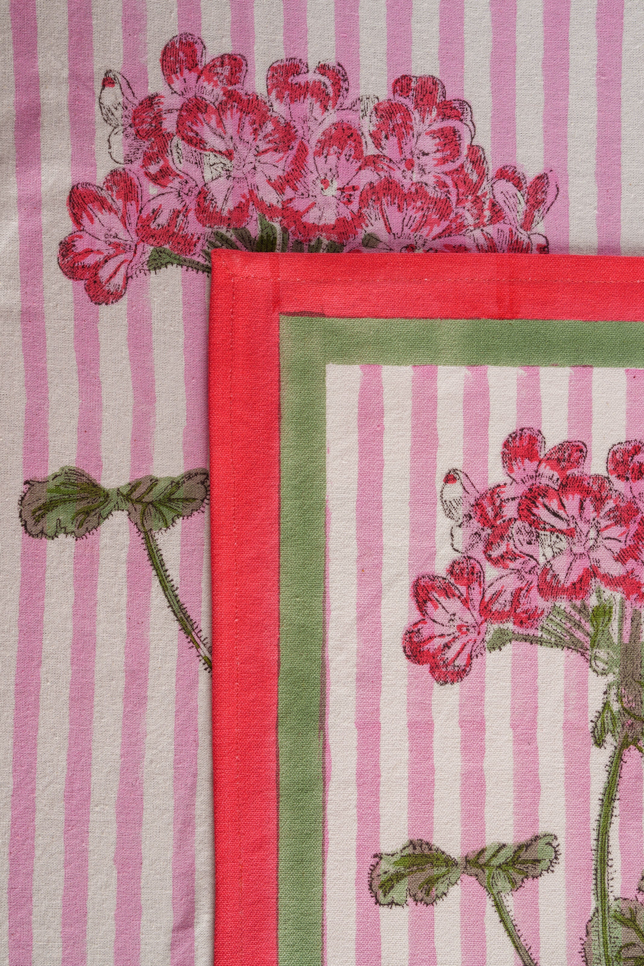 Pink Hydrangea Blockprint Placemat