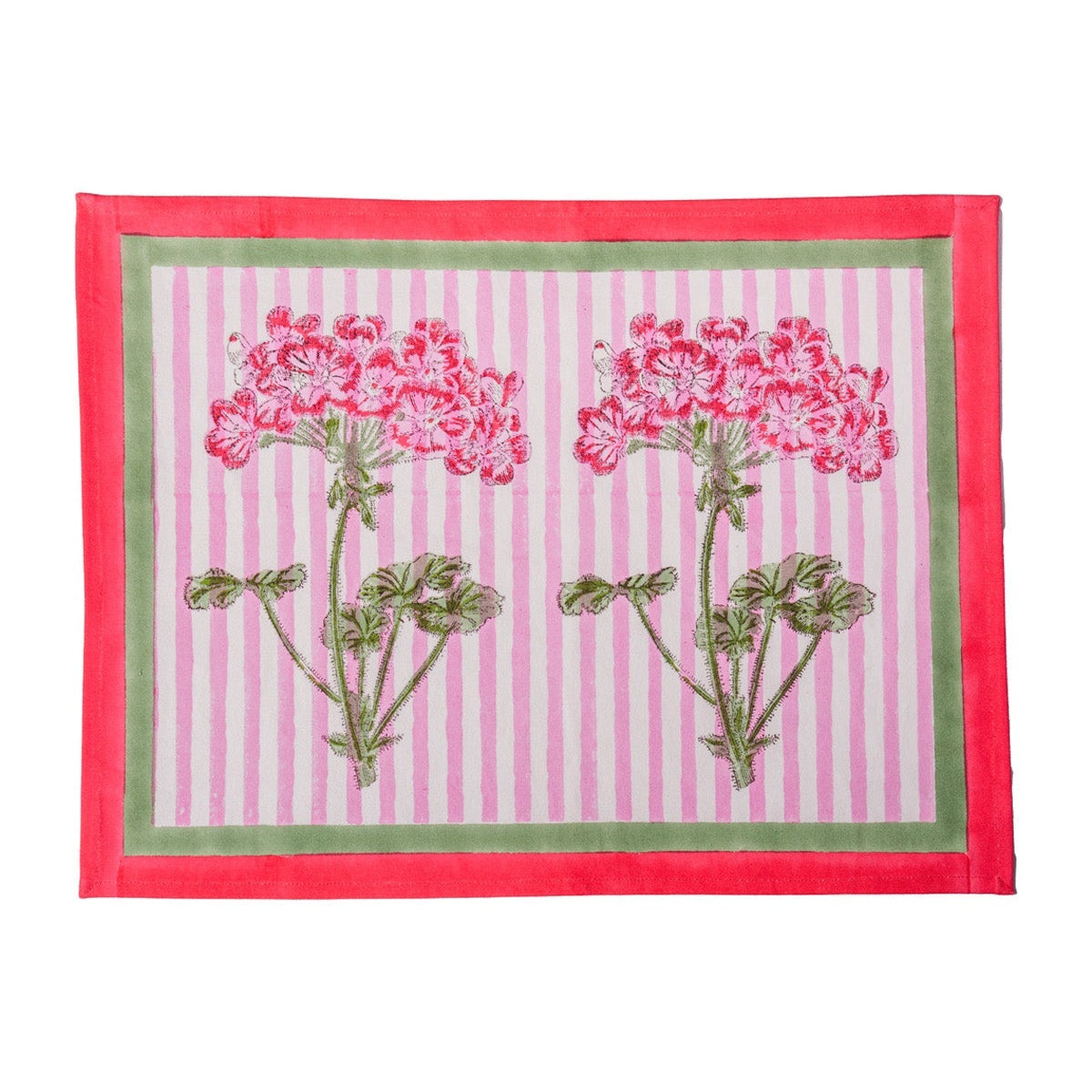 Pink Hydrangea Blockprint Placemat