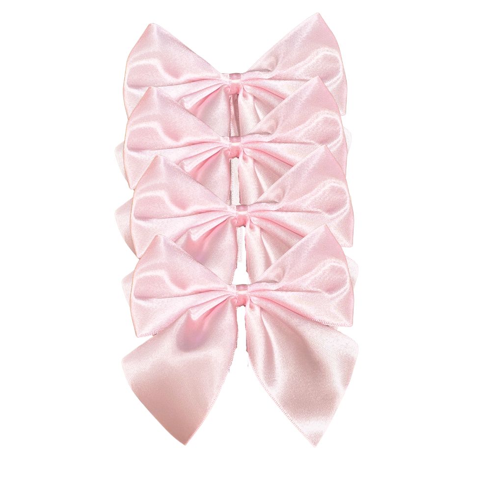 Pink: Satin Bow Napkin Ties - (Set of 4)