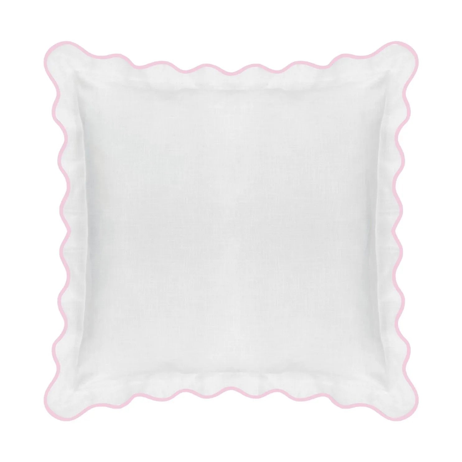 Scalloped Euro Sham, Pink / White