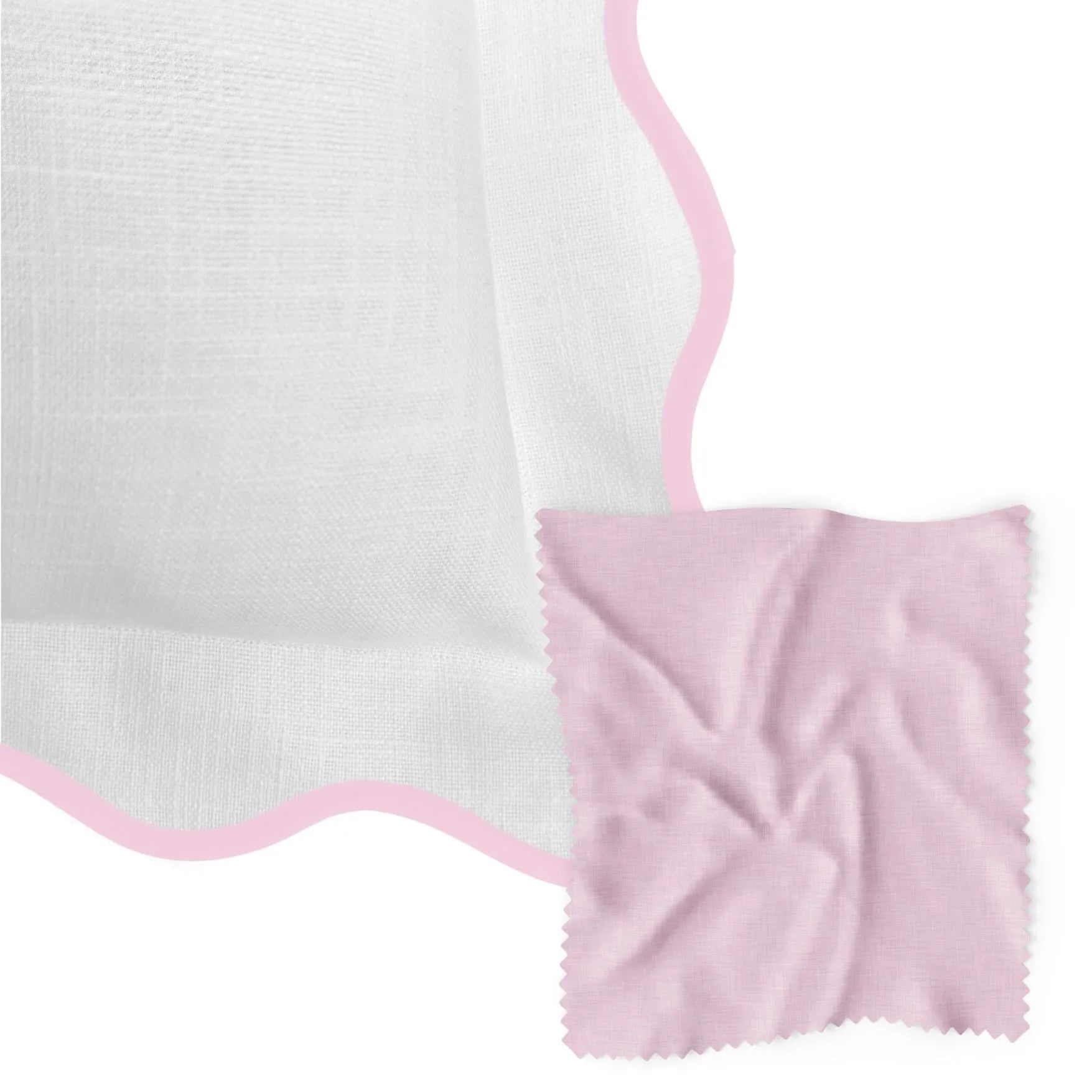 Scalloped Euro Sham, Pink / White