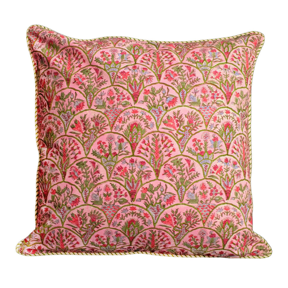 Pink Arch Blockprint Pillow