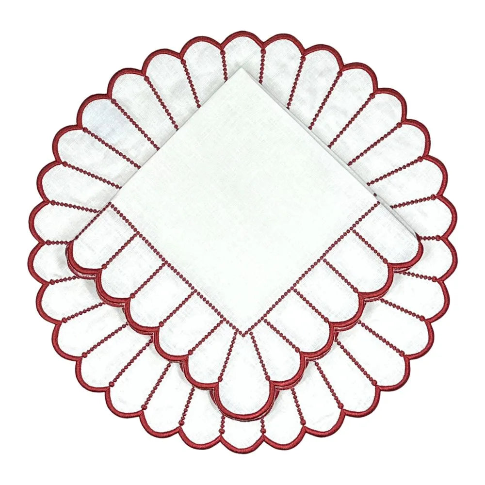 Studio Collection: Pippa Placemat - White/Red (Set of 4)