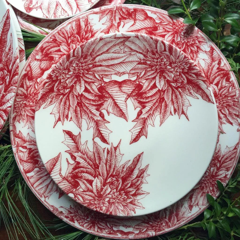 Caskata Wholesale Poinsettia Coupe Salad Plate