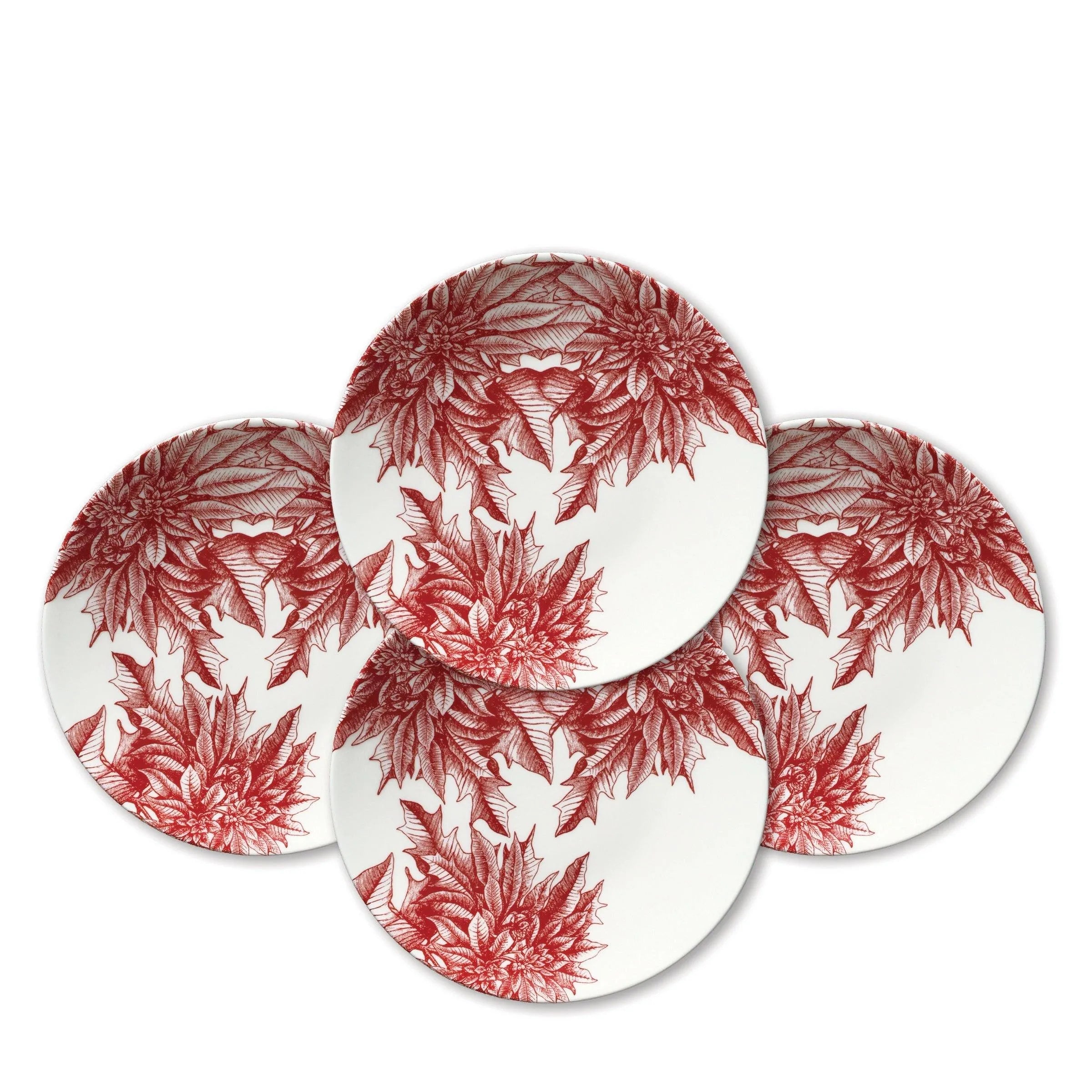 Caskata Wholesale Poinsettia Coupe Salad Plate