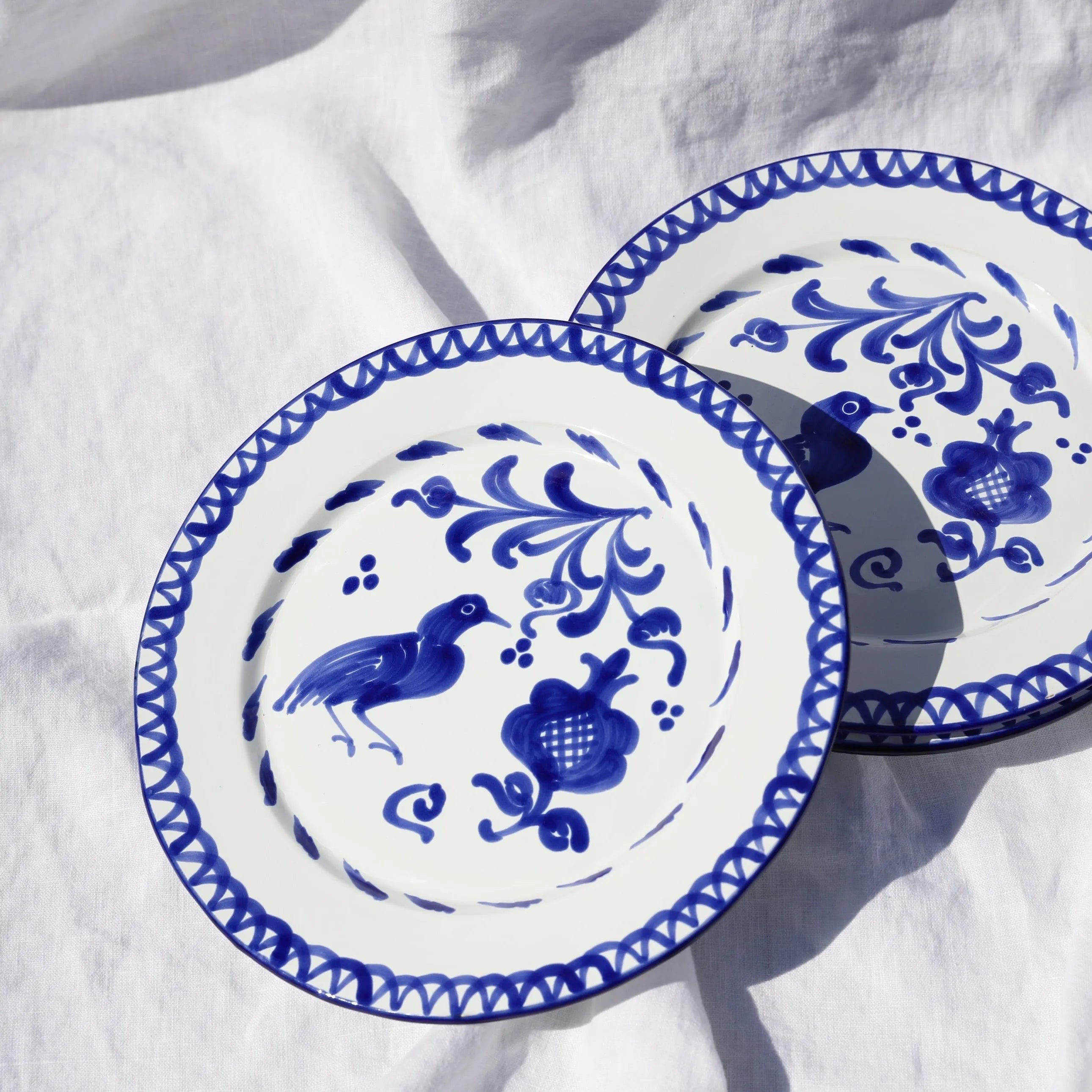 Dinner plate with hand painted designs