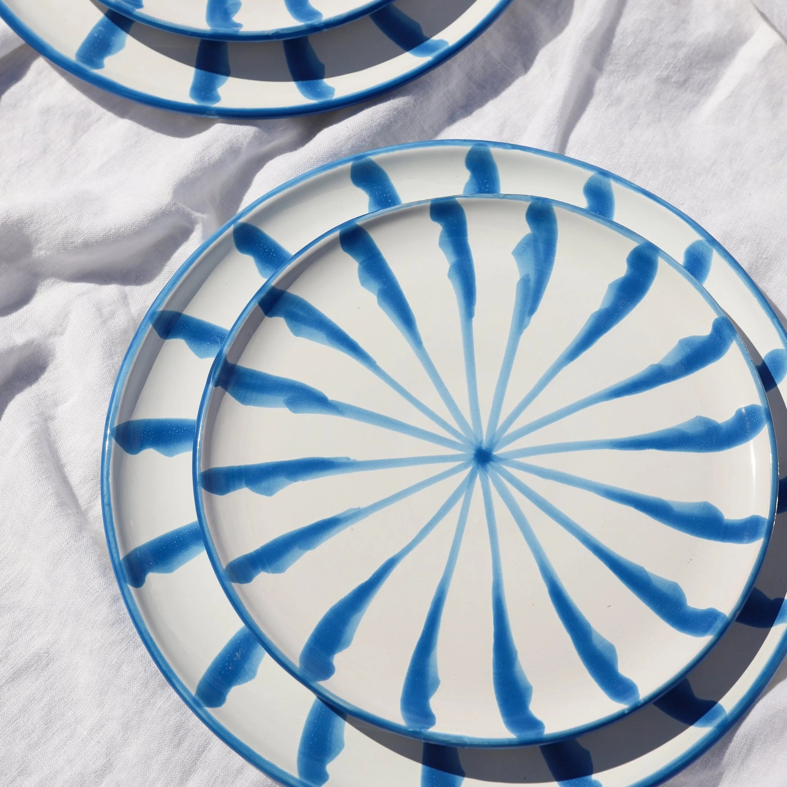 Dinner plate with candy cane stripes