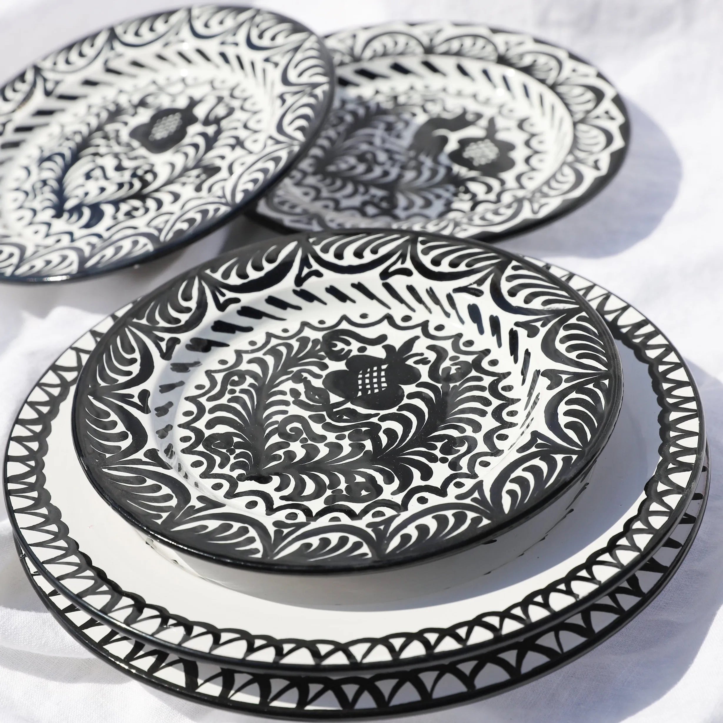 Salad plate with hand painted designs