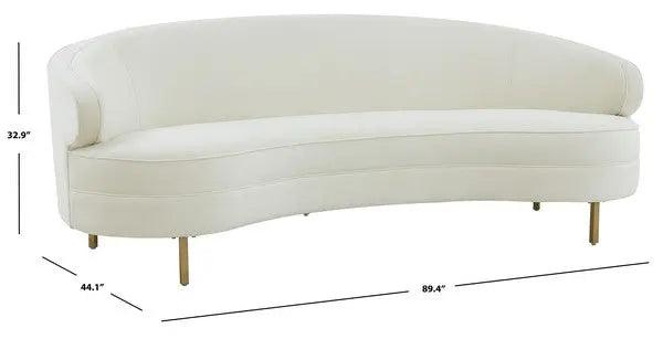 Safavieh Primrose Cream-Gold Curved Sofa