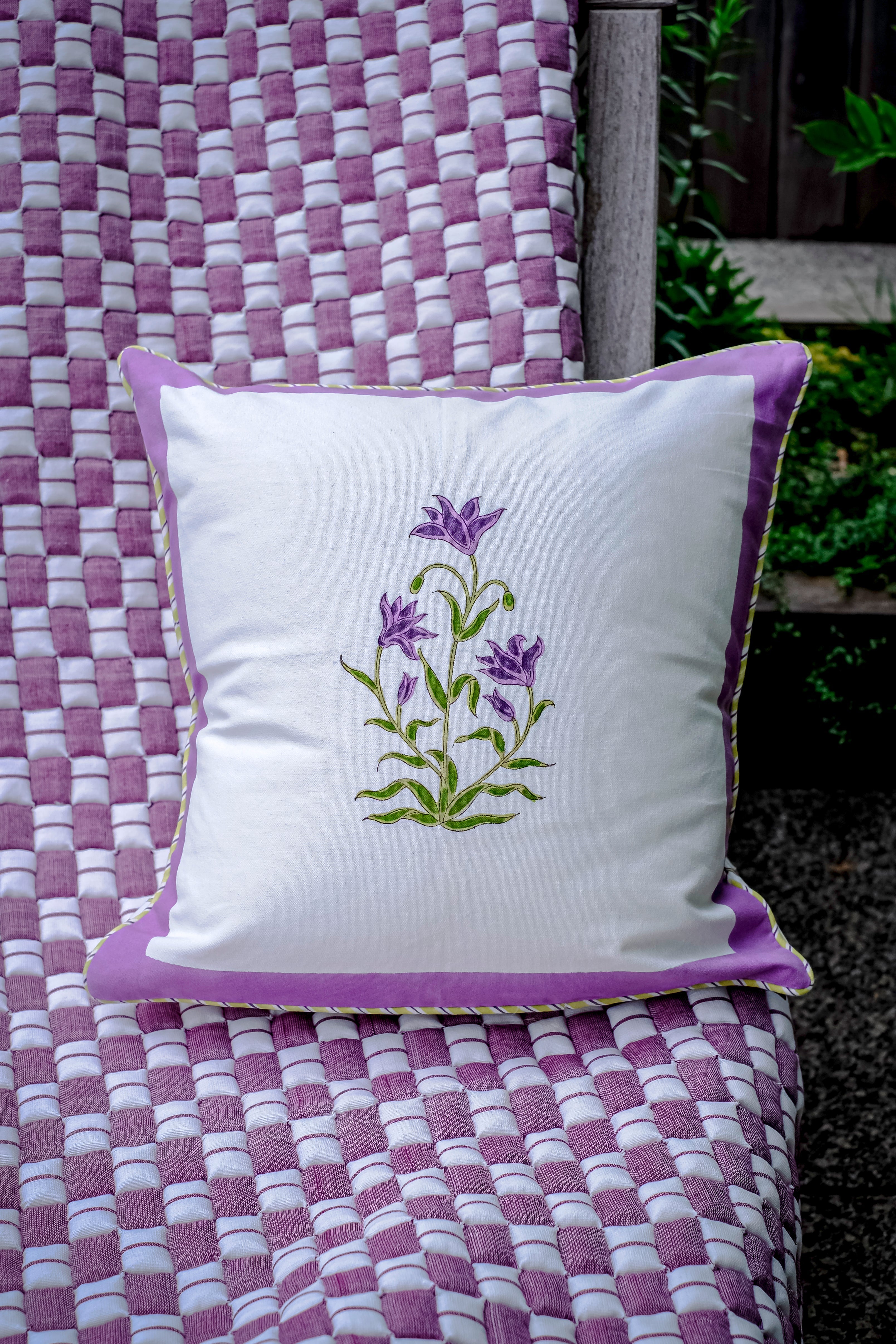 Purple Botanical Study Pillow