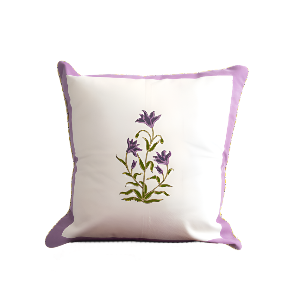 Purple Botanical Study Pillow