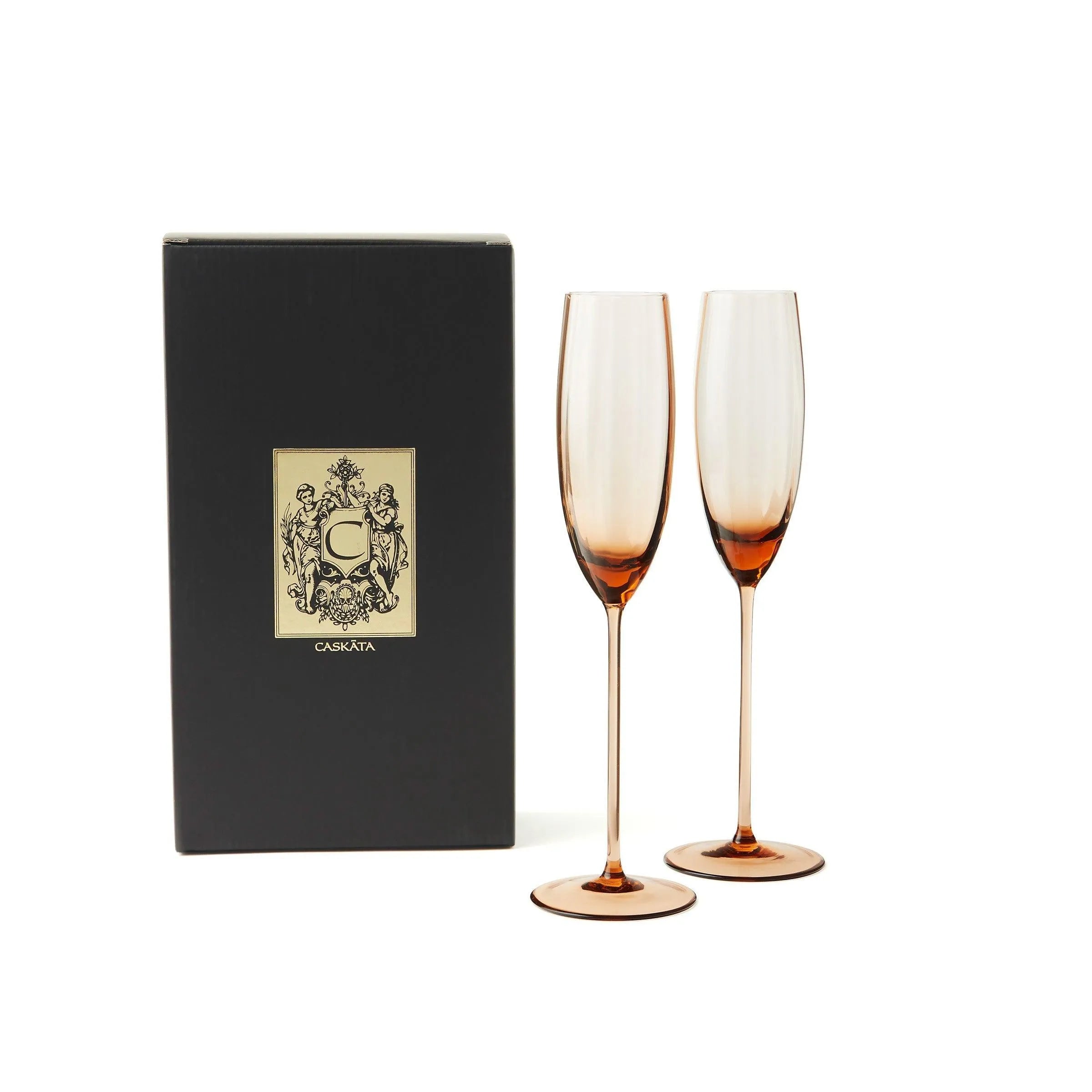 Caskata Wholesale Quinn Champagne Flutes, Set of 2