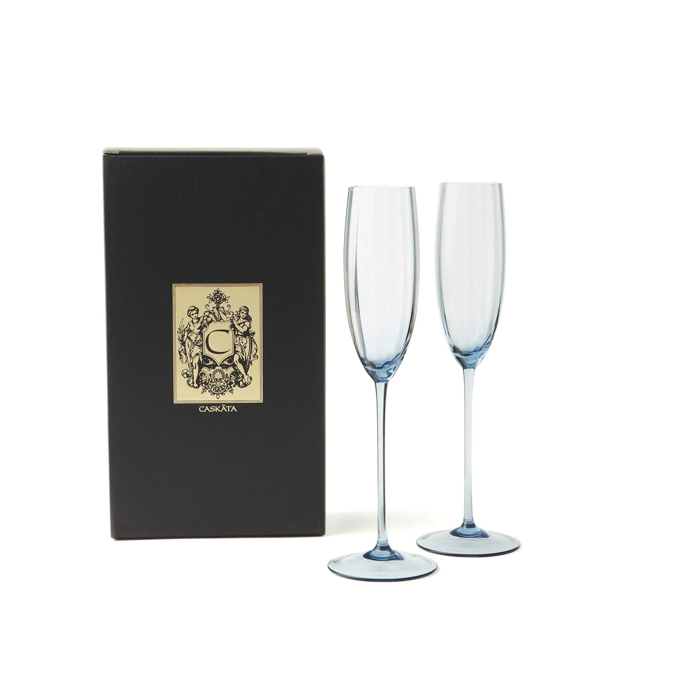 Caskata Wholesale Quinn Champagne Flutes, Set of 2