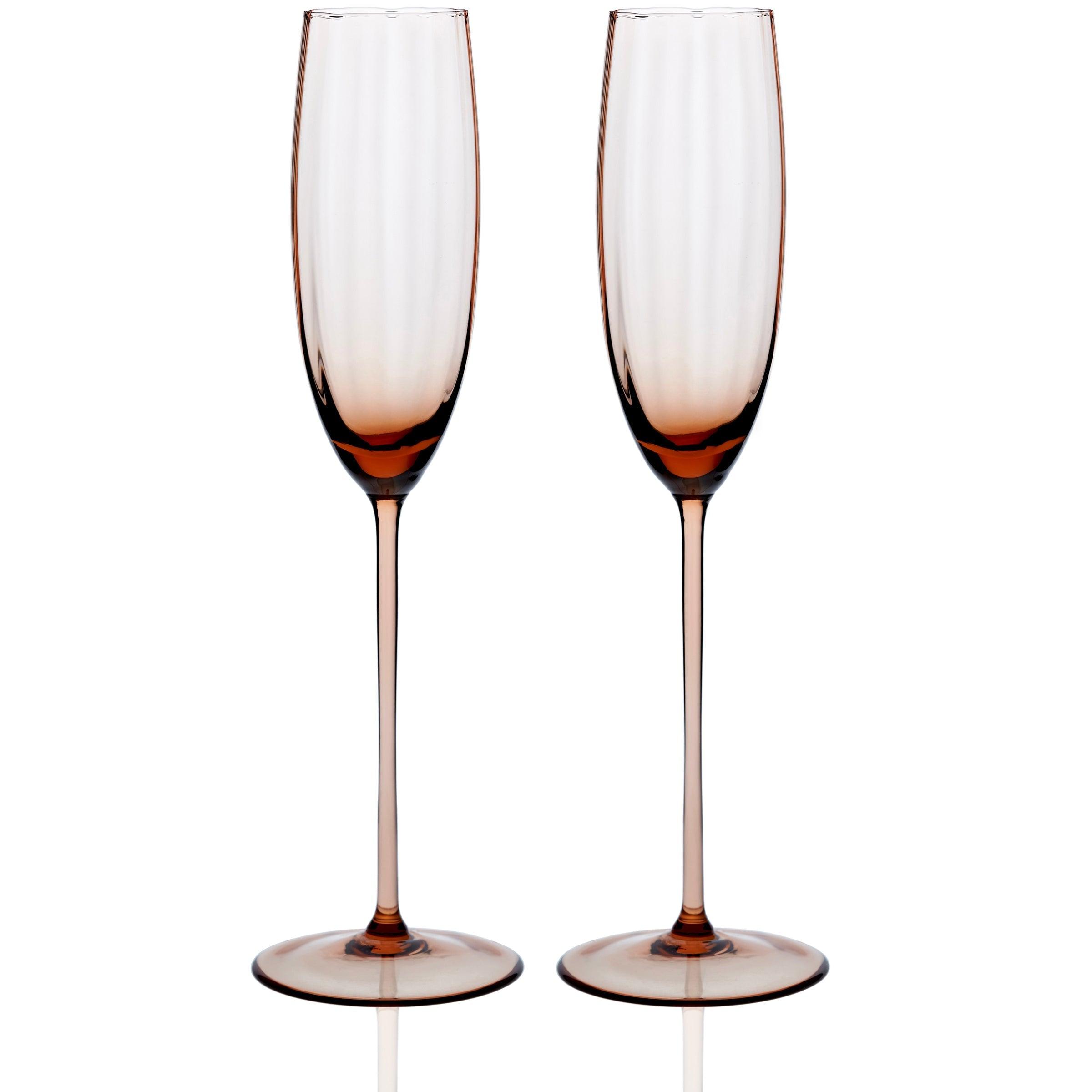 Caskata Wholesale Quinn Champagne Flutes, Set of 2