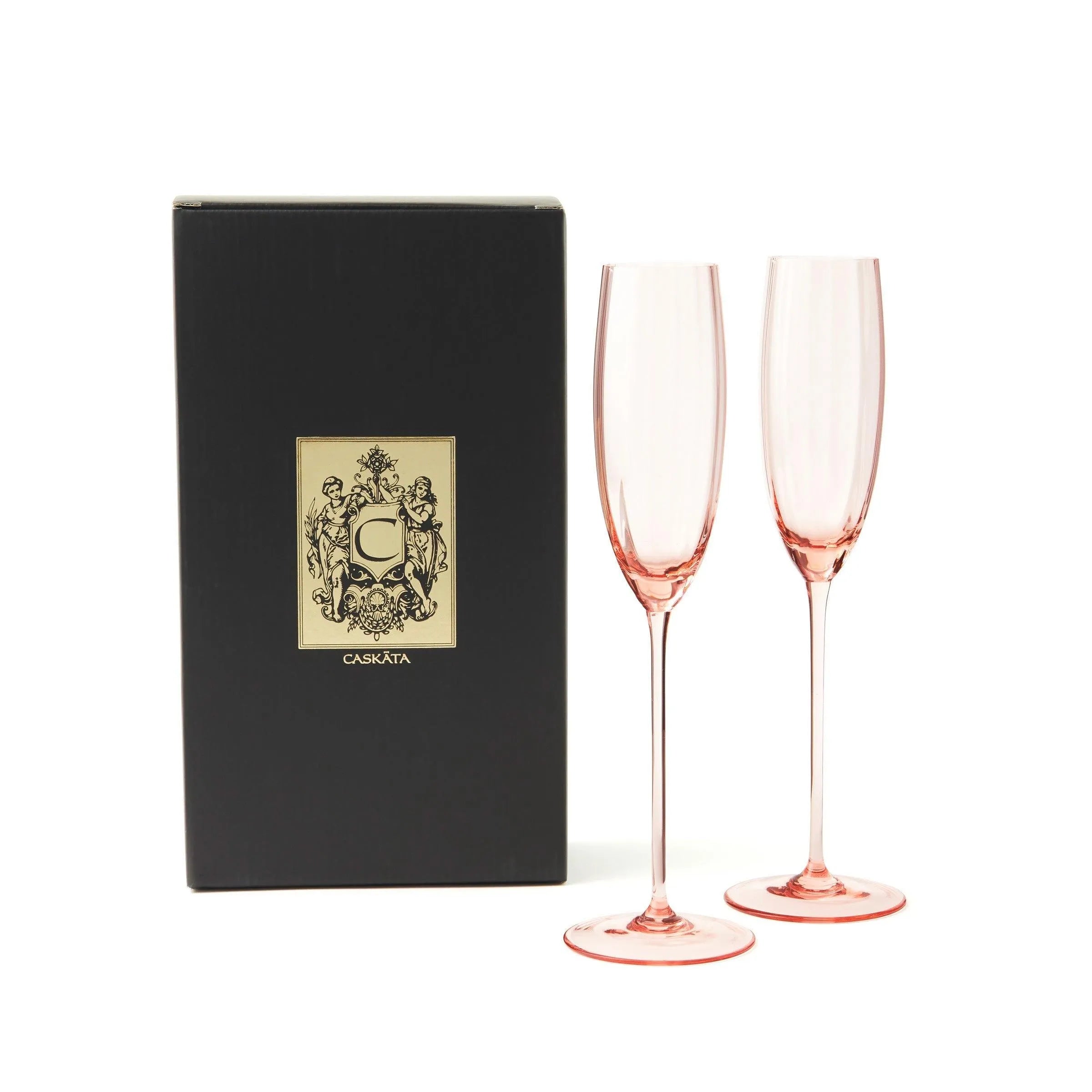 Caskata Wholesale Quinn Champagne Flutes, Set of 2