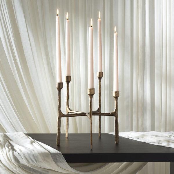 Quyn Metal Taper Candleholder with Multi-arm Structure